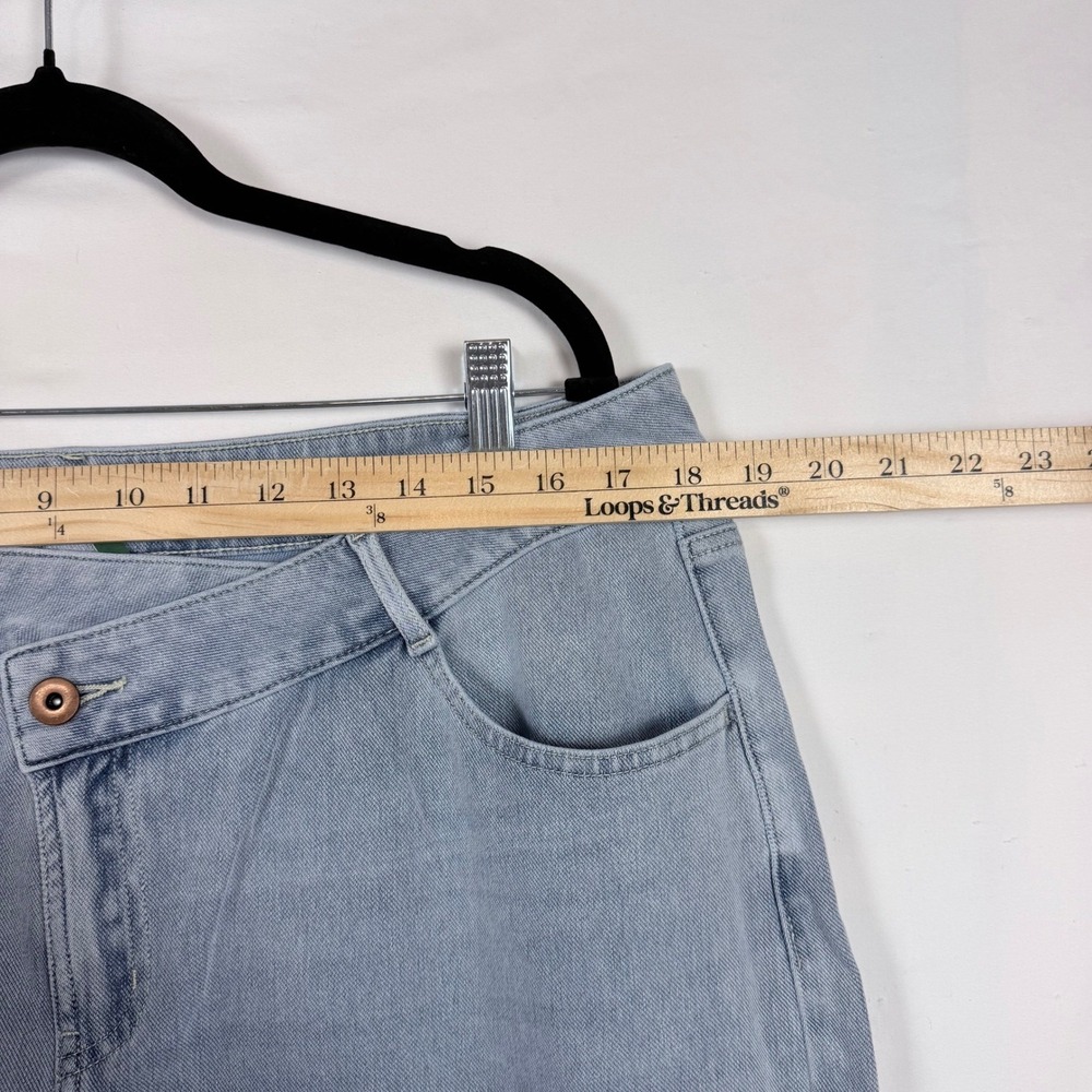 Halara Flex Asymmetric Low Rise Wide Leg Jeans Womens XL Blue Baggy Denim New - Picture 9 of 12